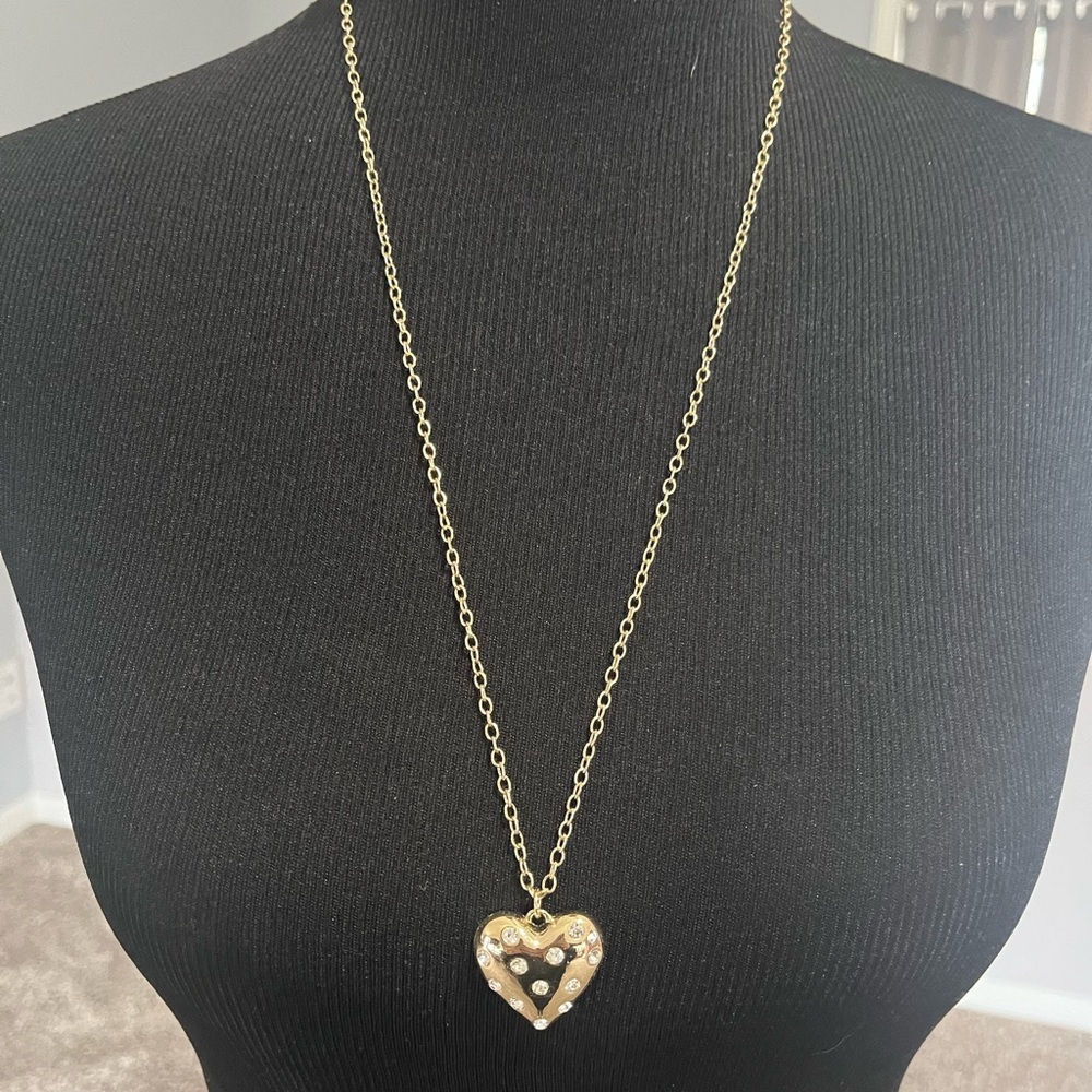 JCrew Gold Heart Pendant Necklace